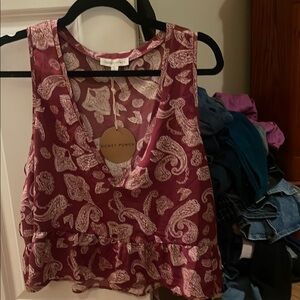 Honey Punch Women's Paisley Top - Red